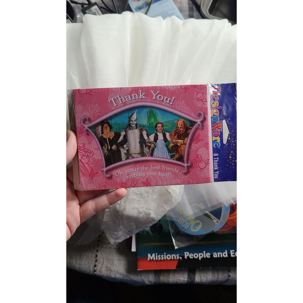 DesignWare Wizard of Oz Thank You Cards 8 Count Blank Inside Sealed Pink Pack